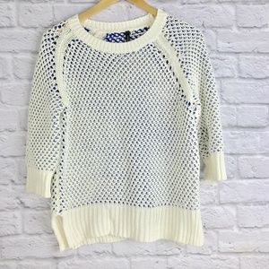 Daniel Cassin Women's Size M Sweater Knit Blue Whi